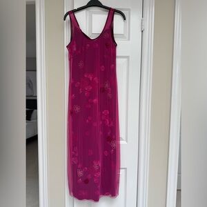 Laundry Floral Mesh Slip Dress